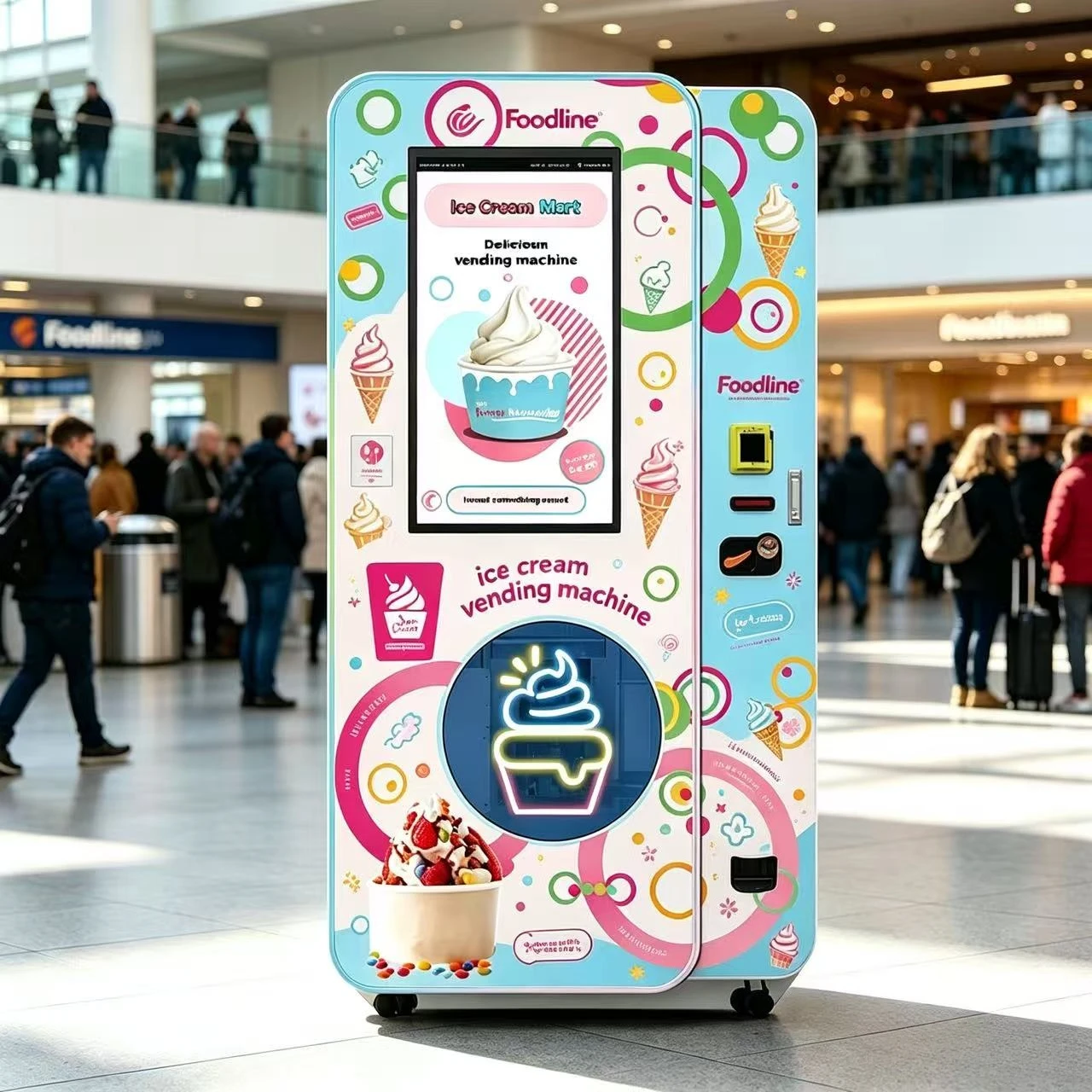 Open Vending Machine - FL Coin Operated Robot Soft Serve
