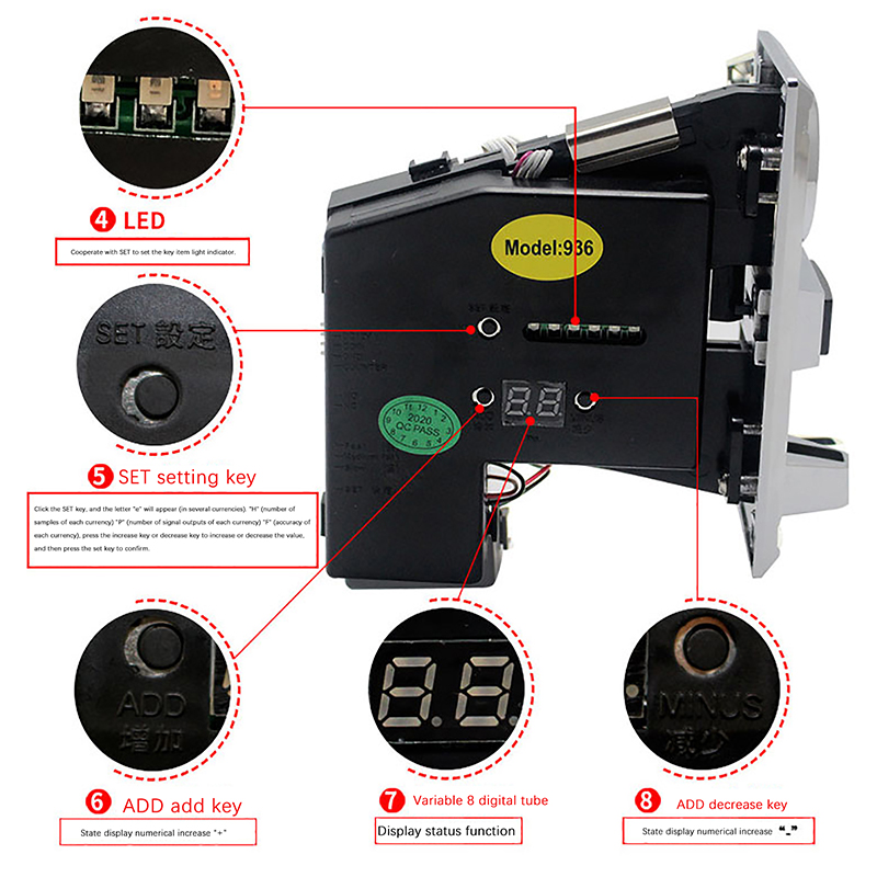1Pc 616 Multi Coin Slot Accept - Arcade Games And Vending recension och pris